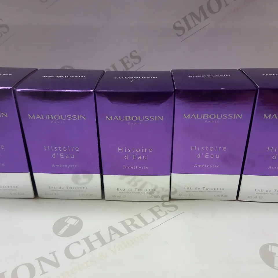 5 X 40ML MAUBOUSSIN HISTOIRE D'EAU AMETHYSTE EAU DE TOILETTE