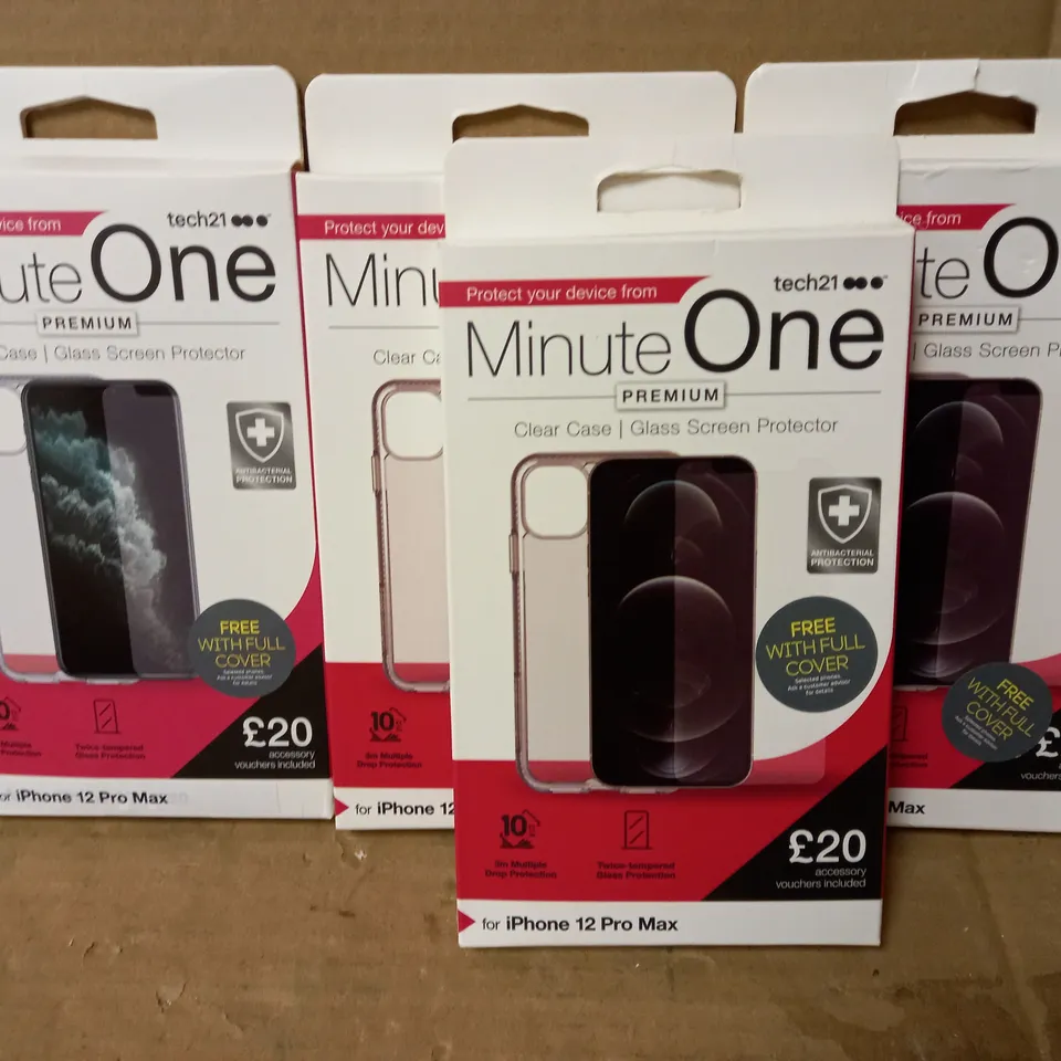 LOT OF 4 MINUTE ONE CLEAR CASES FOR IPHONE 12 PRO MAX