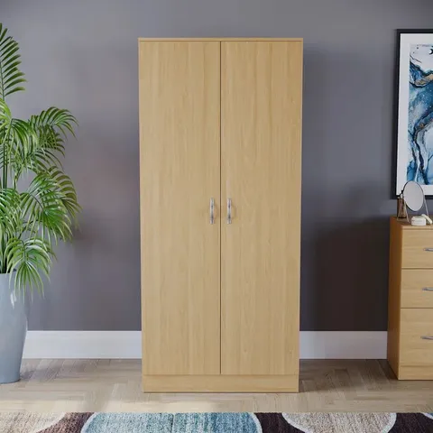 BOXED MISTAYA 2 DOOR WARDROBE IN PINE (2 BOXES)