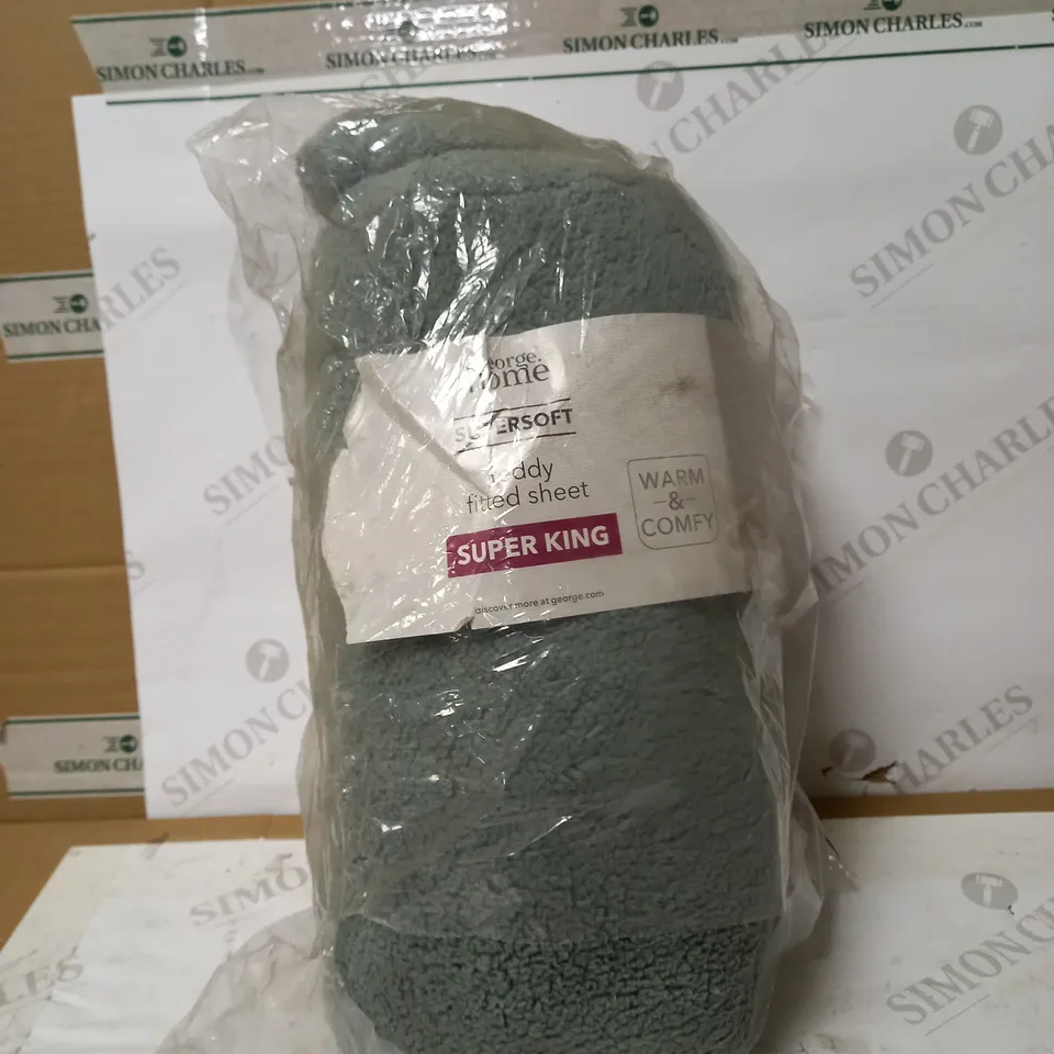 GEORGE SUPERSOFT TEDDY FITTED SHEET SUPER KING