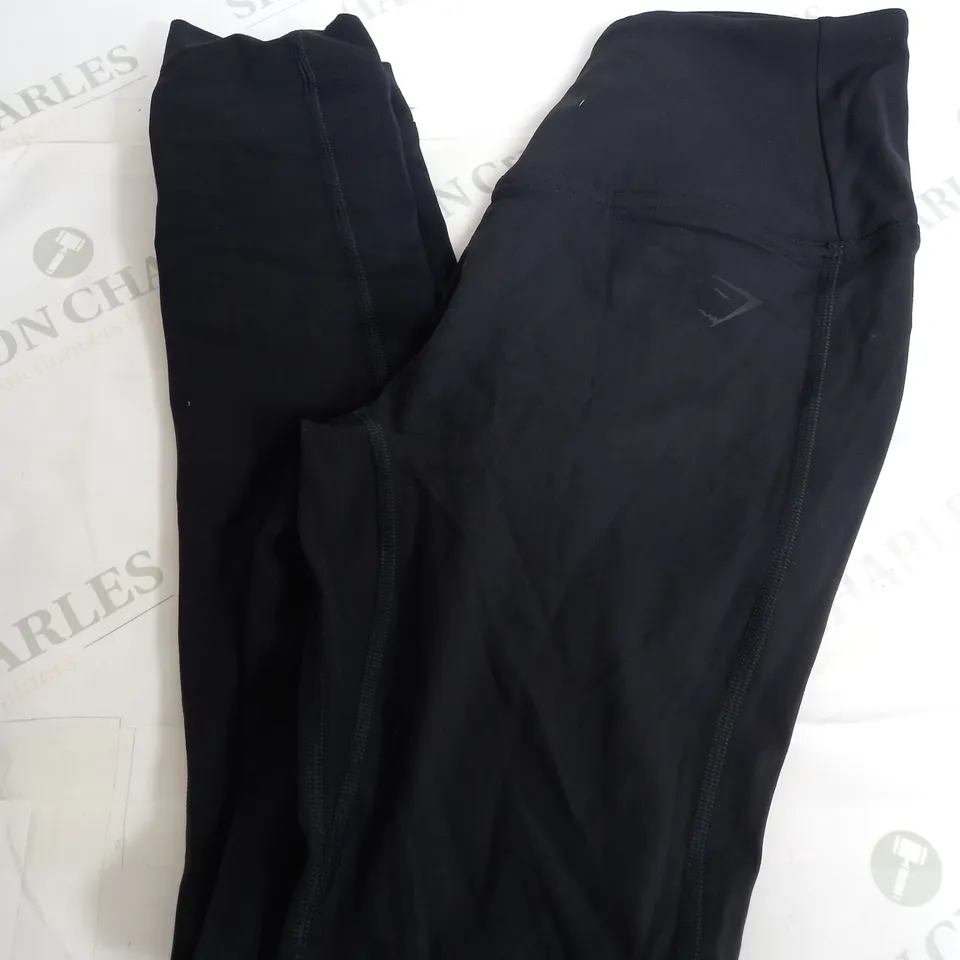 GYMSHARK CROSSOVER LEGGINGS IN BLACK - SMALL