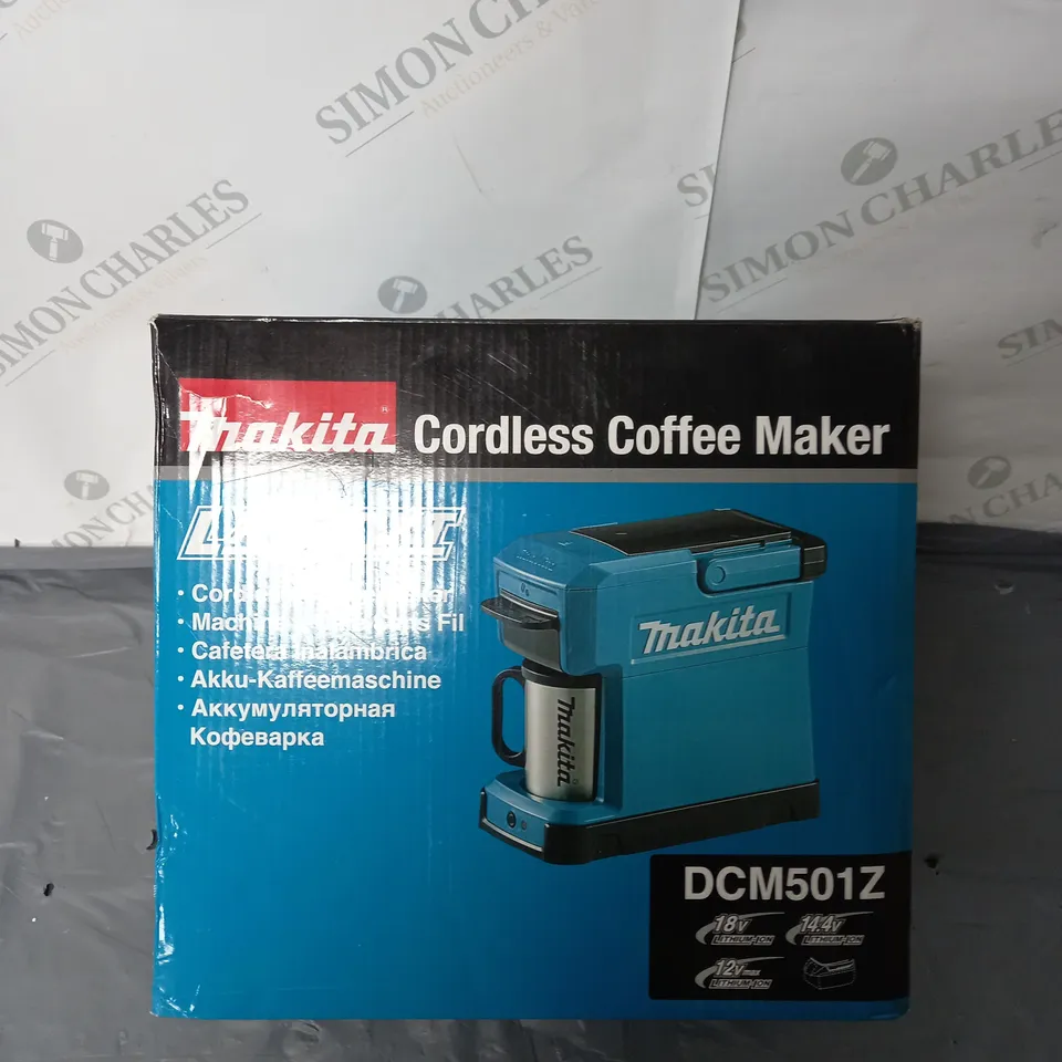 BOXED MAKITA CORDLESS COFFEE MAKER RRP £129.99