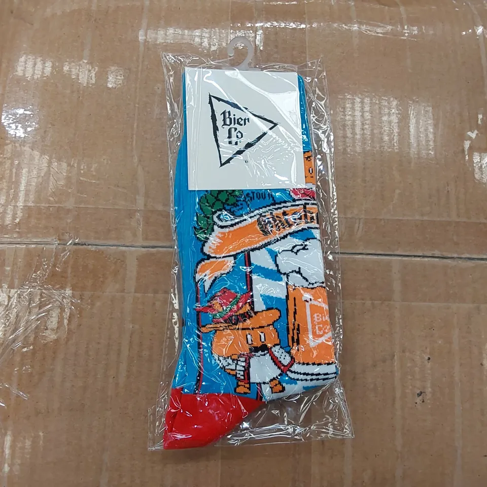 BOX OF BRAND NEW BIER CO OKTOBERFEST SOCKS // APPROXIMATELY 320 PAIRS (1 BOX)