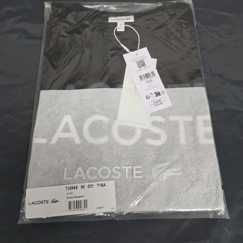LACOSTE TSHIRT IN BLACK SIZE 16