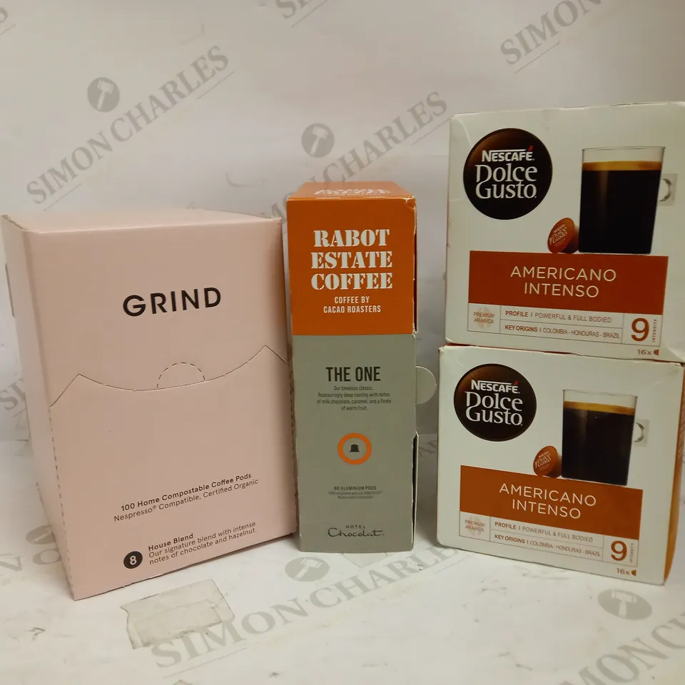 LOT OF 4 PACKS OF ASSORTED COFFEE MACHINE PODS