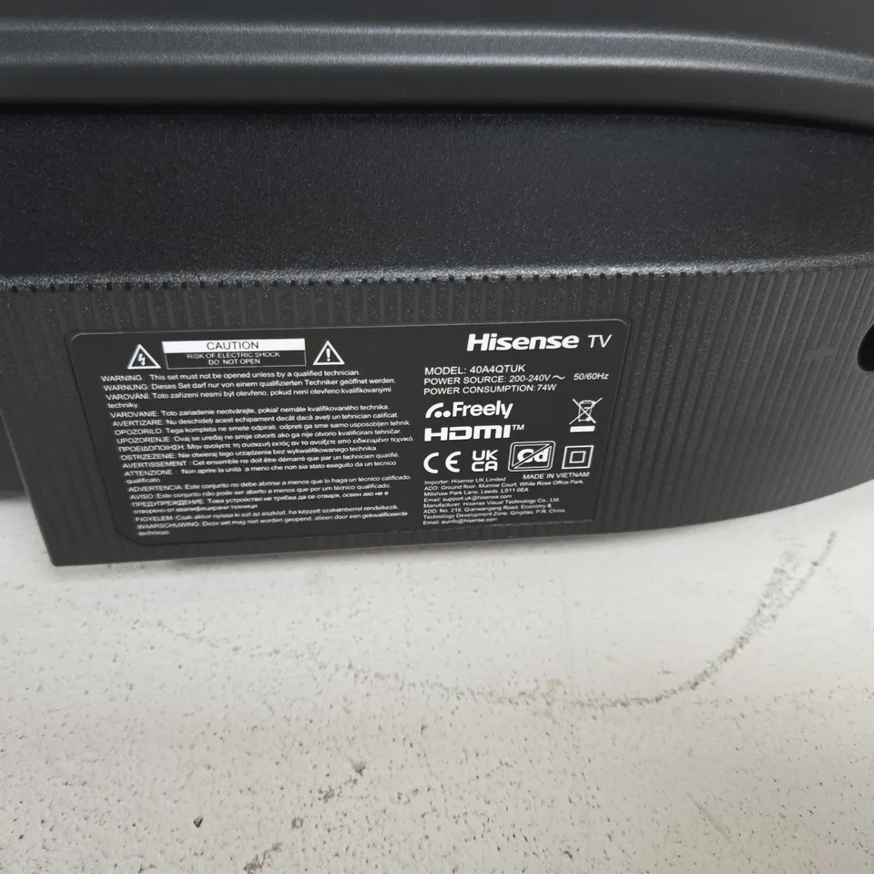 HISENSE TV 40A4QTUK BOXED (DAMAGED)