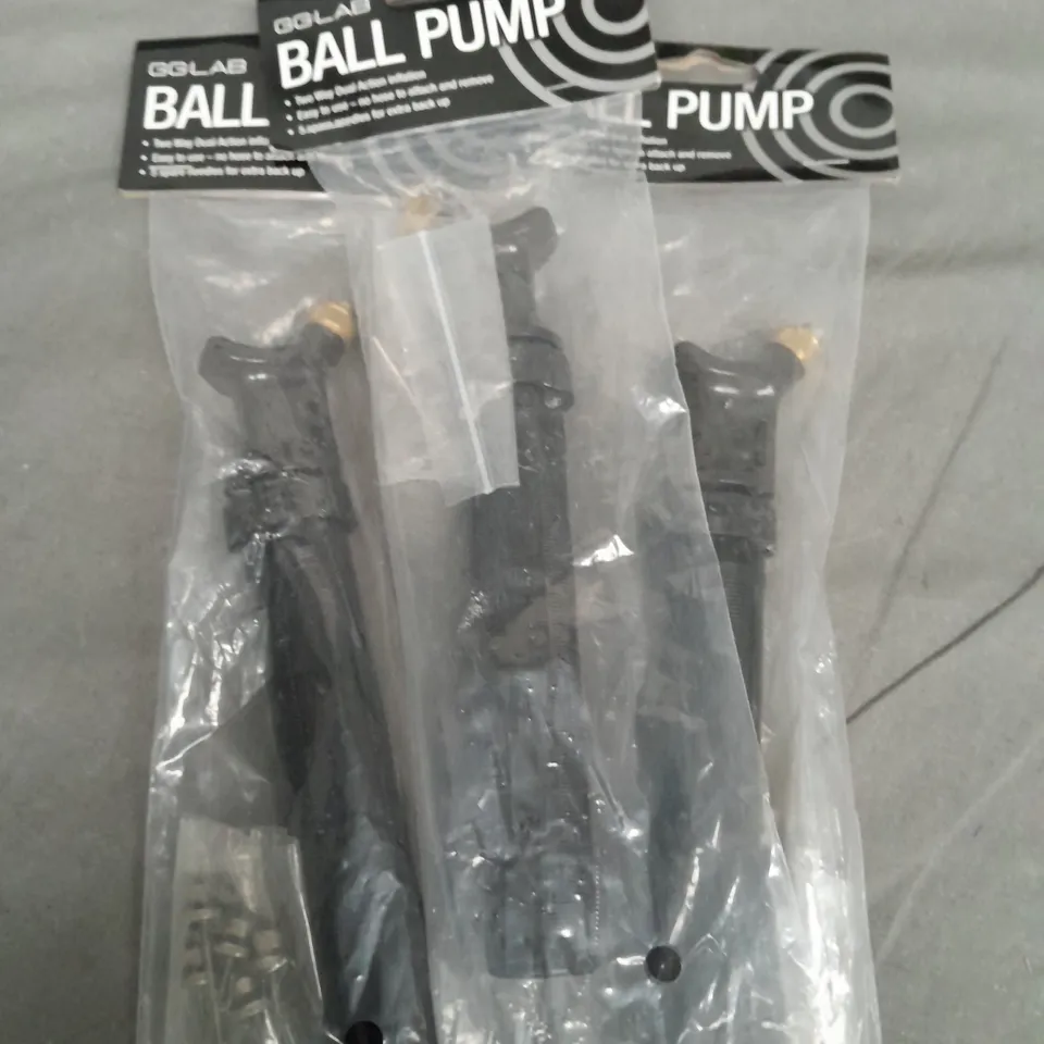 set of 3 GG:LAB Sports Ball Pump with 6 Metal Needles: