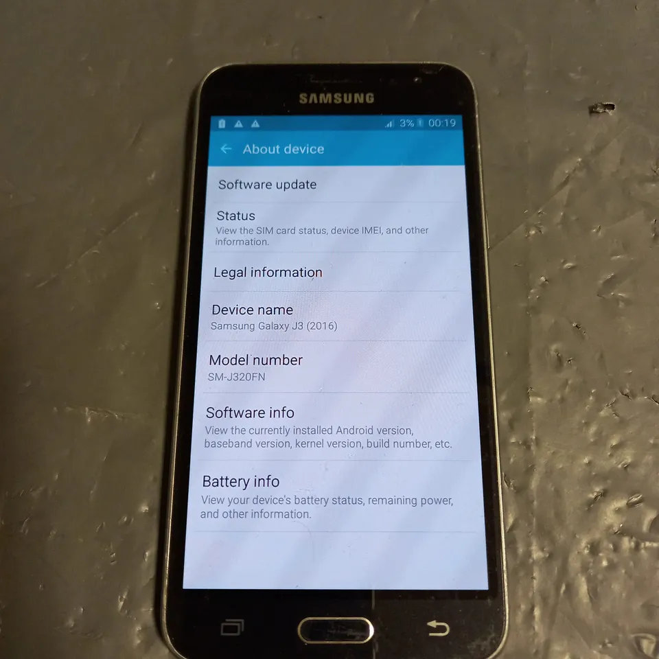 SAMSUNG GALAXY J3 2016 SMARTPHONE IN BLACK