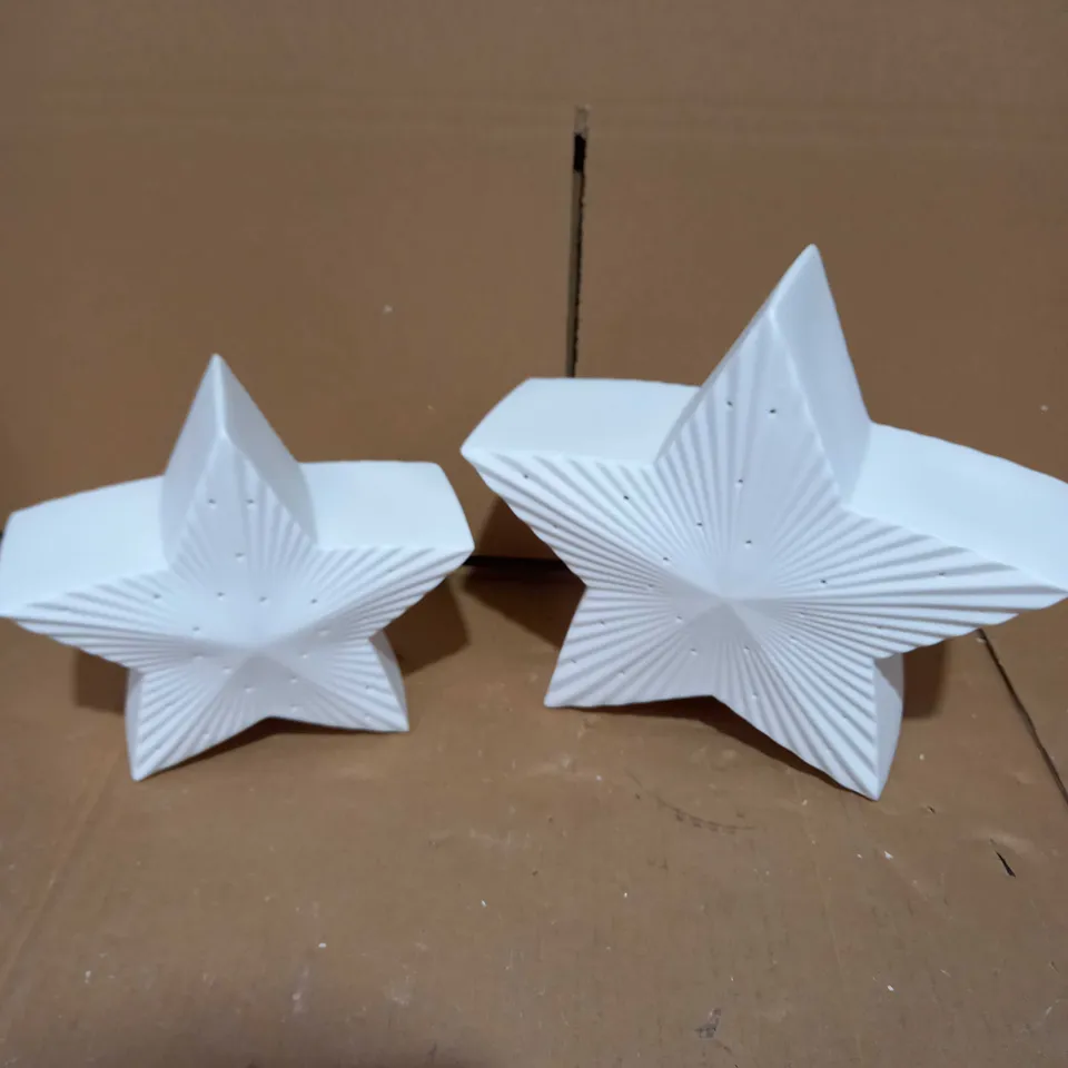 K BY KELLY HOPPEN SET OF 2 LARGE CERAMIC LIGHT UP ORNAMENTS