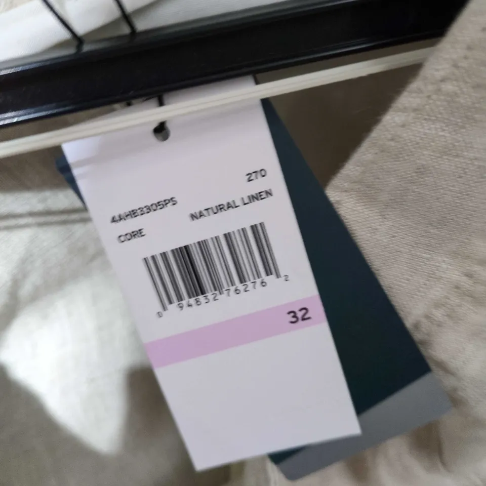 PERRY ELLIS MEN’S LINEN TROUSERS – NATURAL, UK 31