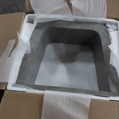 MOUSSES STONE GREY AND GLOSS WHITE DINING TABLE (INCOMPLETE, 1 BOX ONLY. BOX 2 OF 3)