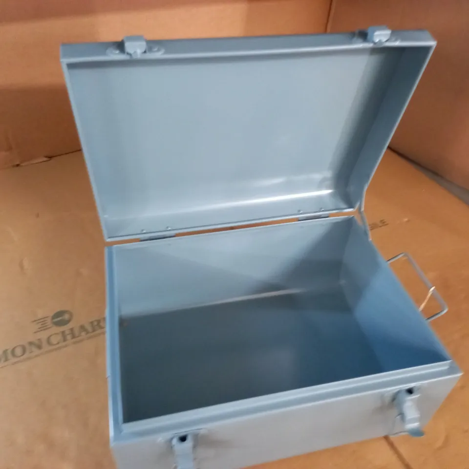 ZARA HOME BLUE METAL SUITCASE