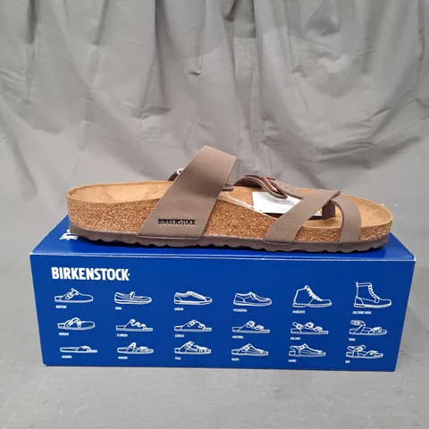 BOXED PAIR OF BIRKENSTOCK MAYARI BROWN WOMENS LEATHER SANDALS SHOES SIZE 7.5
