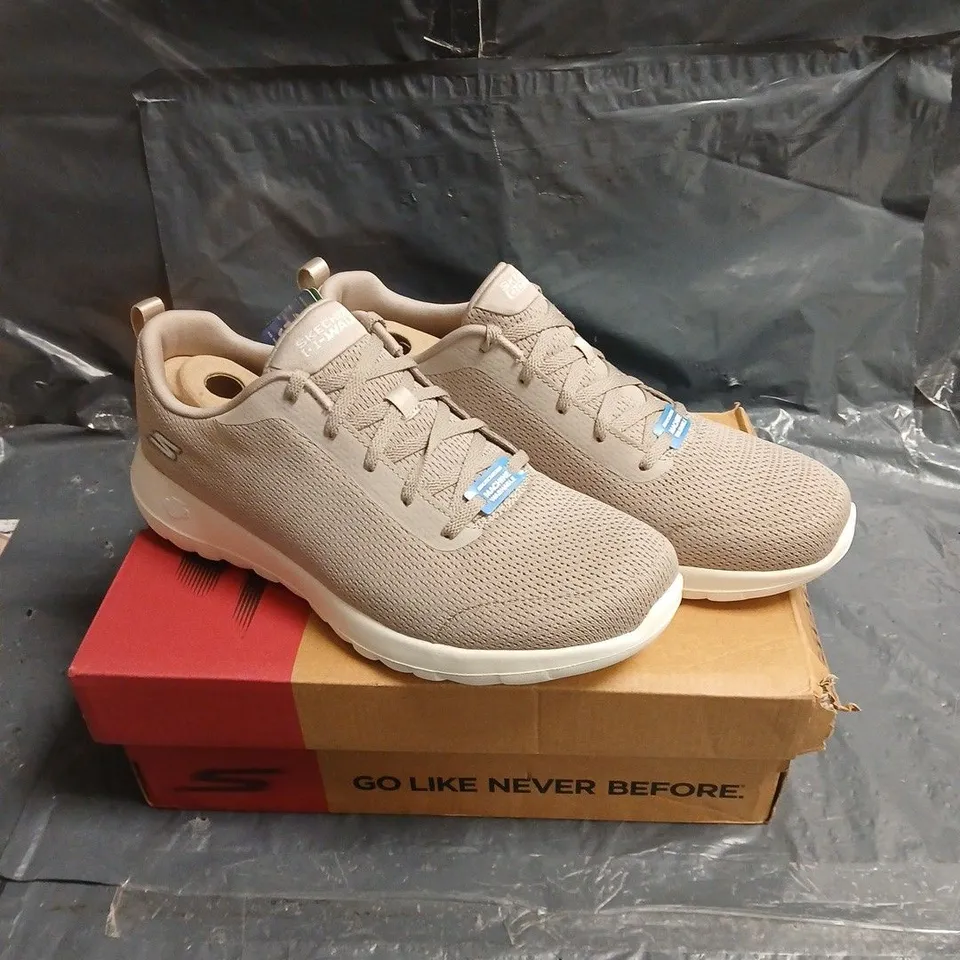 SKECHERS GO WALK SHOES – TAUPE KNIT UPPER, BOXED UK 8