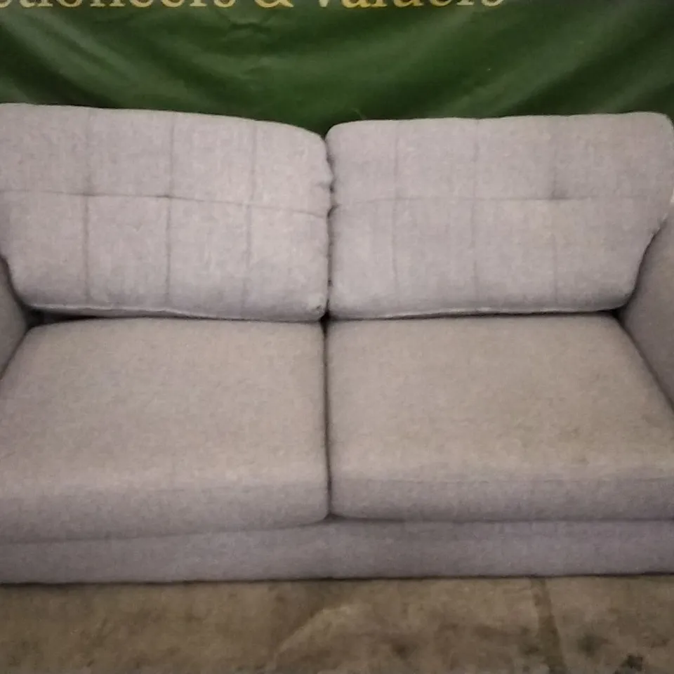 QUALITY DESIGNER LIGHT GREY FABRIC 2 SEATER SOFA
