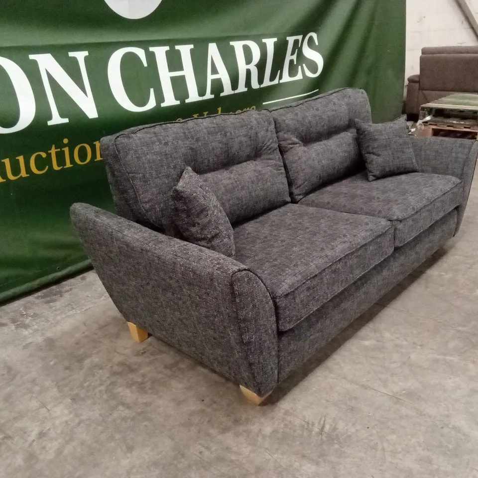 HALSTOW 3 SEATER FABRIC SOFA - CHARCOAL RRP £749