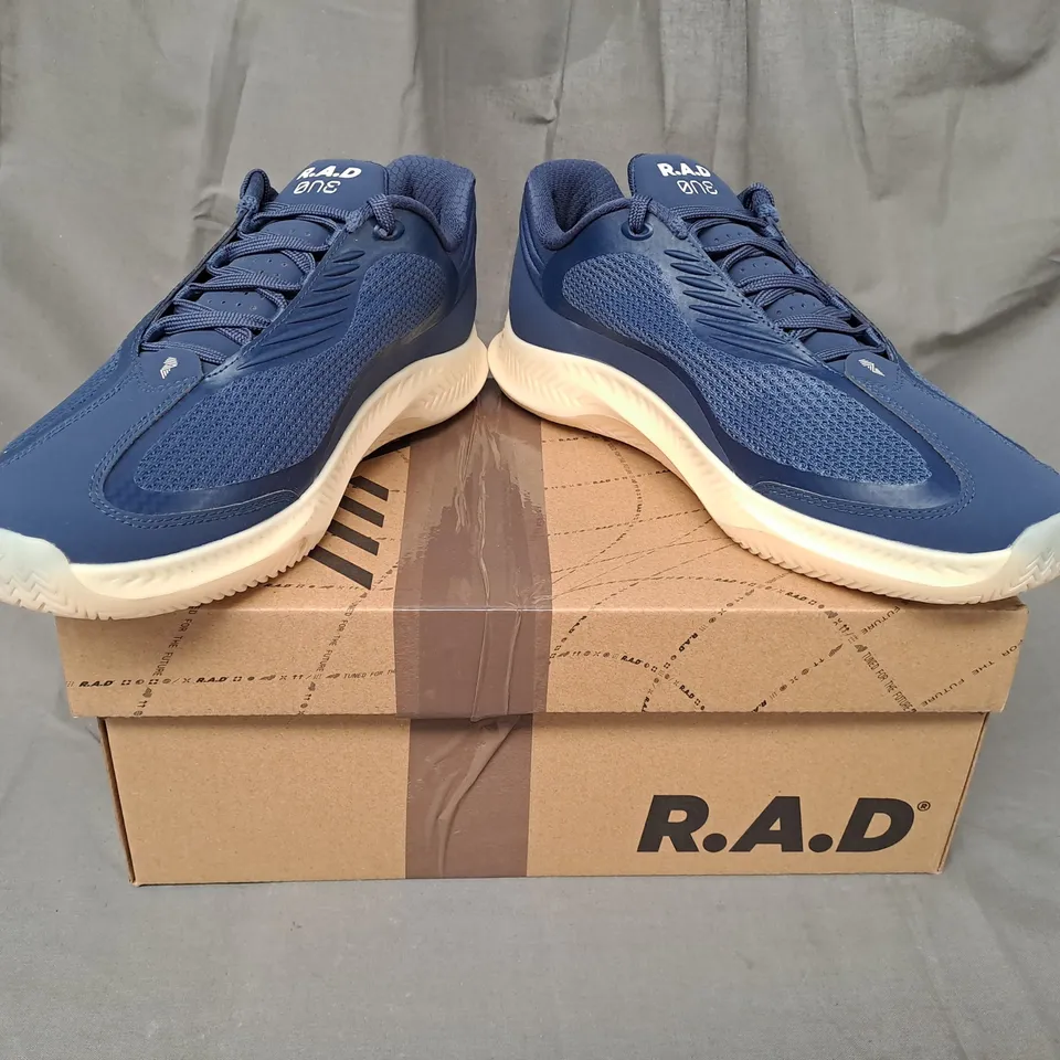 BOXED PAIR OF R.A.D ONE SHOES IN BLUE UK SIZE 8.5