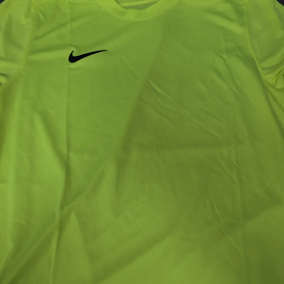 NIKE MEN'S CREW NECK MESH T-SHIRT IN HIGHLIGHTER YELLOW SIZE XL