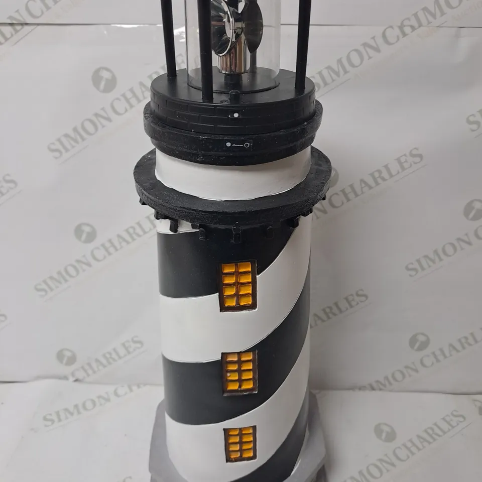 BOXED GARDEN REFLECTIONS SOLAR LED LIGHTHOUSE 50CM, BLACK