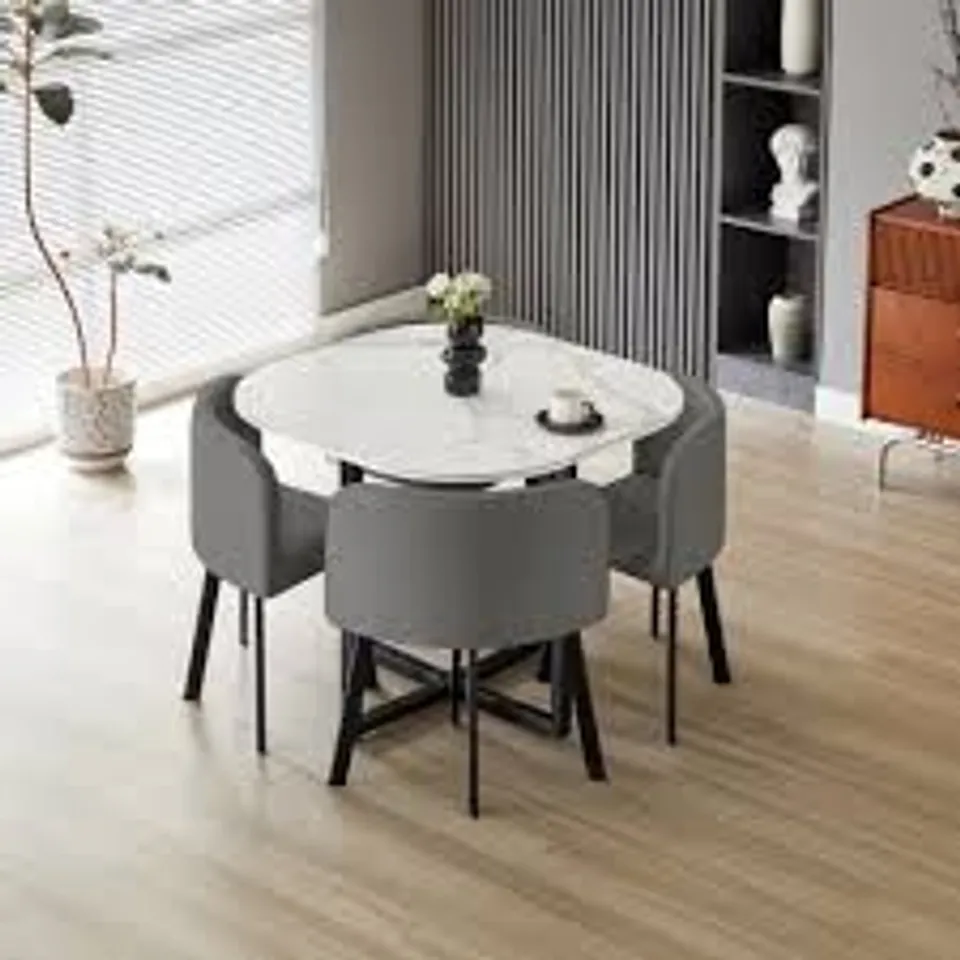BOXED OLIVER NESTING DINING TABLE SET SQUARE WITH CHAIRS (3 BOXES)