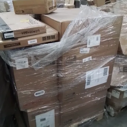 PALLET CONTAINING VARIOUS ASSORTED BOXED ITEMS TO INCLUDE: PEDAL BINS, STORAGE CART, COAT RACK ECT. 