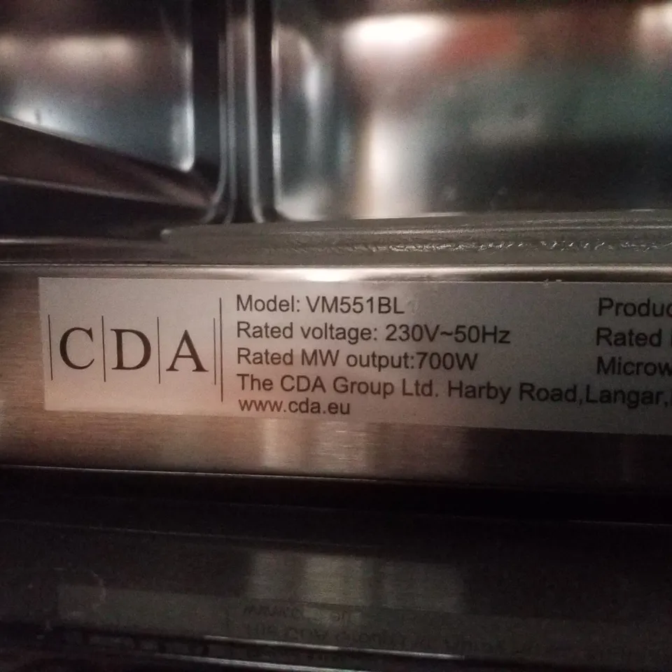 CDA VM551BL BUILT IN MICROWAVE IN BLACK