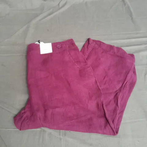 SEASALT CORNWALL STRAIGHT CROPPED TROUSERS IN PLUM SIZE 14