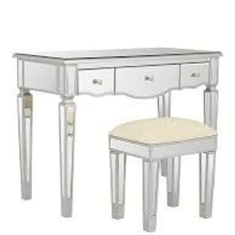 BOXED MIRAGE MIRRORED DRESSING TABLE AND STOOL - 1OF1
