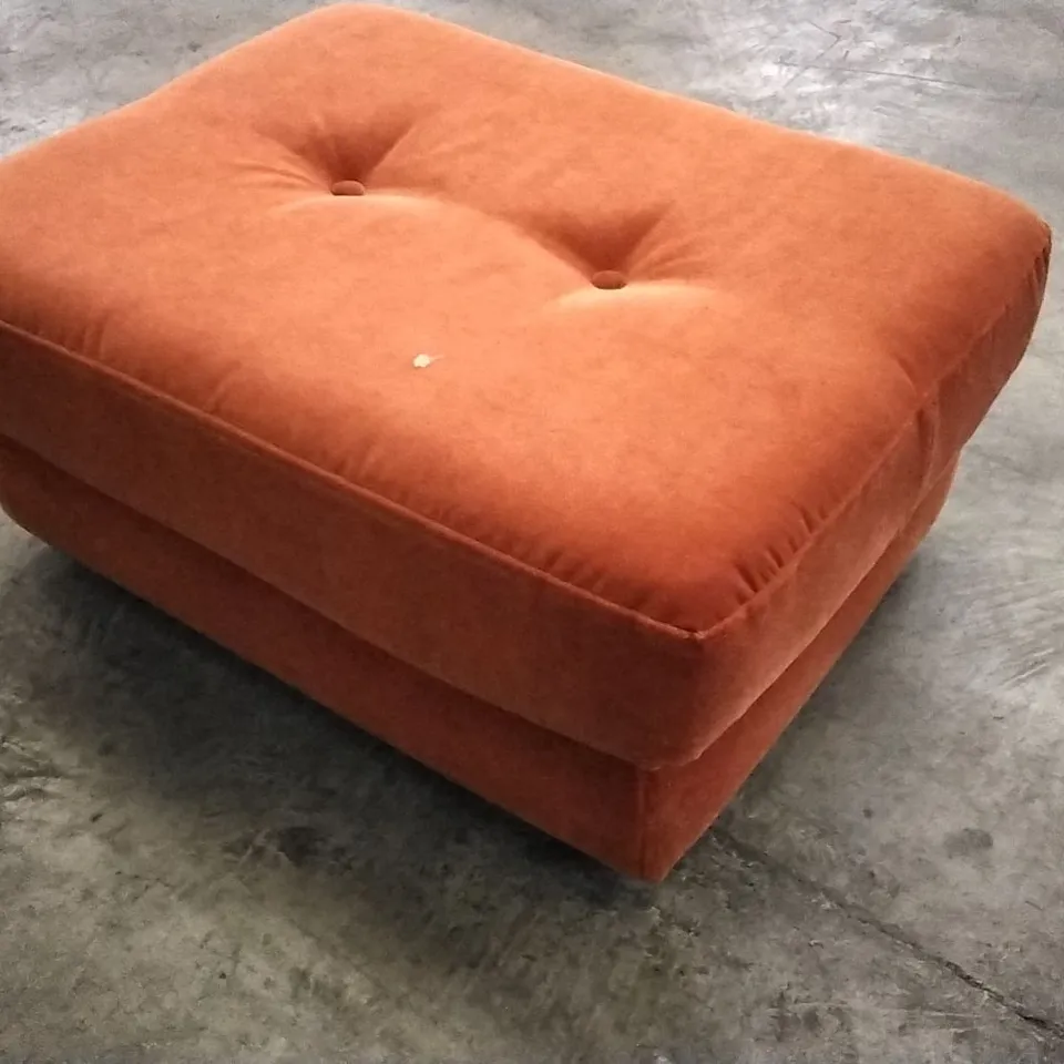QUALITY DESIGNER LOUNGE CO VINTAGE 54 FOOTSTOOL RUSTY PLUSH FABRIC 