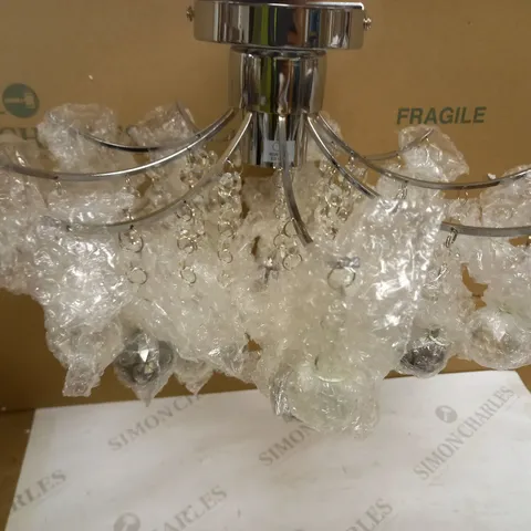 PAGAZZI YAHARA 1LT CEILING LIGHT - POLISHED CHROME FINISH, SMOKED & CLEAR GLASS