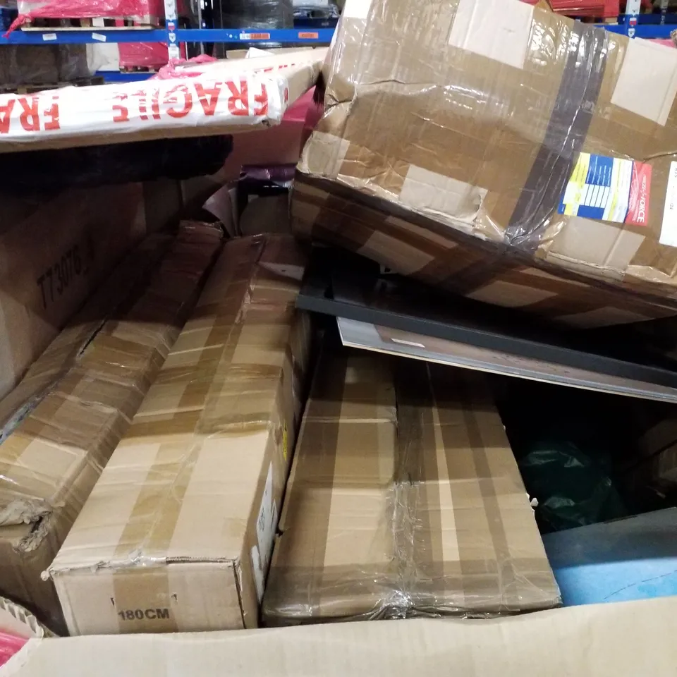 PALLET CONTAINING ASSORTED PRODUCTS INCLUDING 50×50 PICTURE FRAME, VACUUM STAND, ELECTRIC CLOTHES DRYER, MOSQUITO NET, CHRISTMAS TREE, SHOWER MIXER