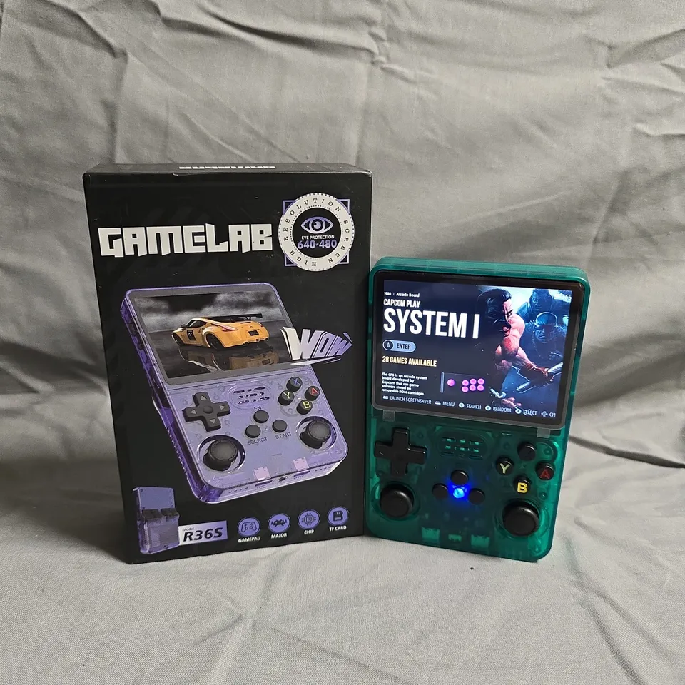 BOXED GAMELAB R36S HANDHELD CONSOLE 