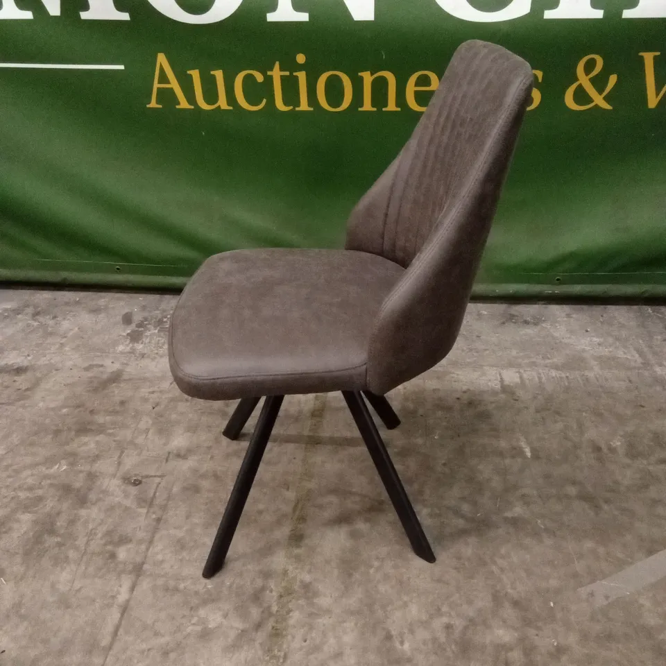 QUALITY DESIGNER SWIVEL DINING CHAIR, LEATHER LOOK