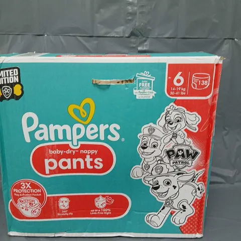 PAMPERS BABY-DRY NAPPY PANTS X 138 - SIZE 6 14-19KG
