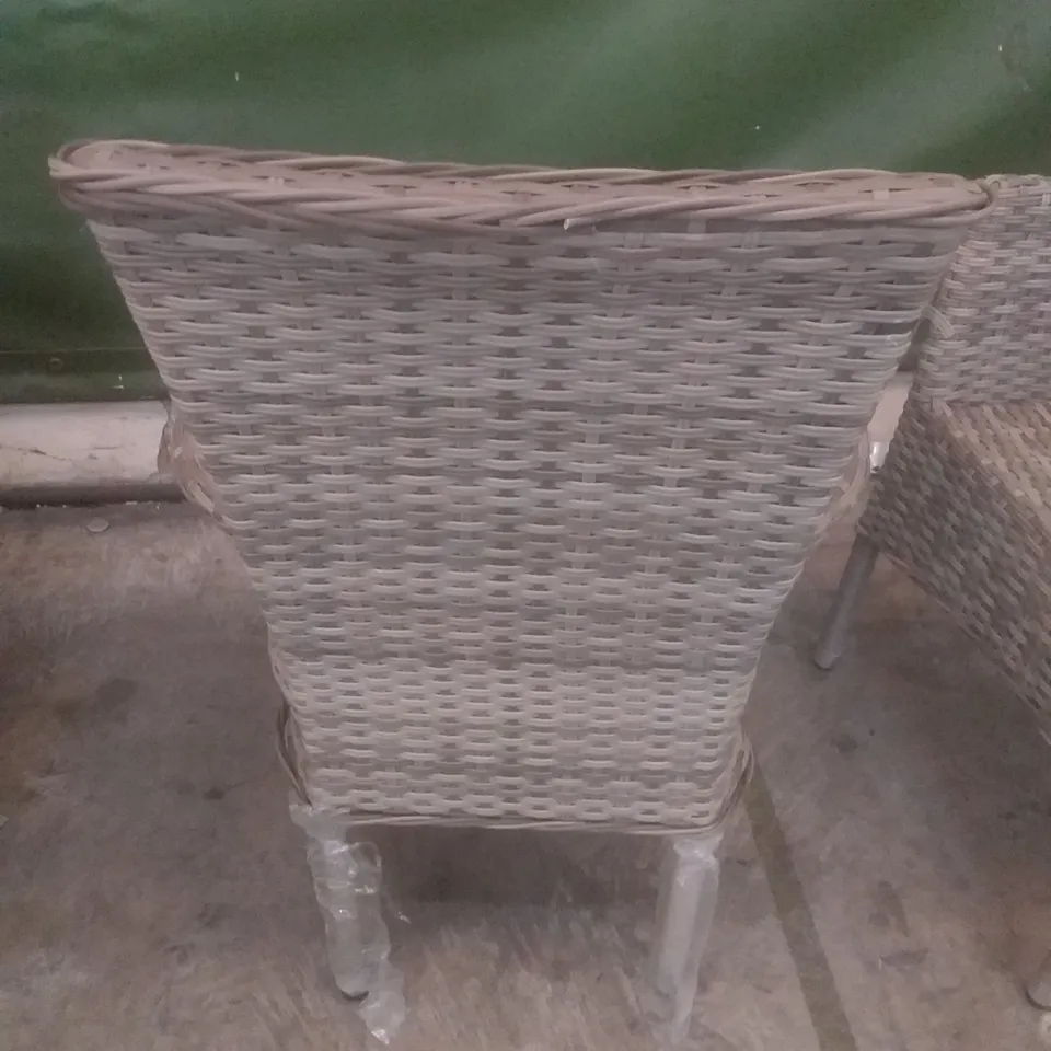 X4 RATTAN EFFECT GARDEN CHAIRS GREY