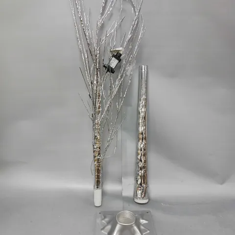 BOXED 5-FOOT PRE LIT SILVER CHRISTMAS TREE