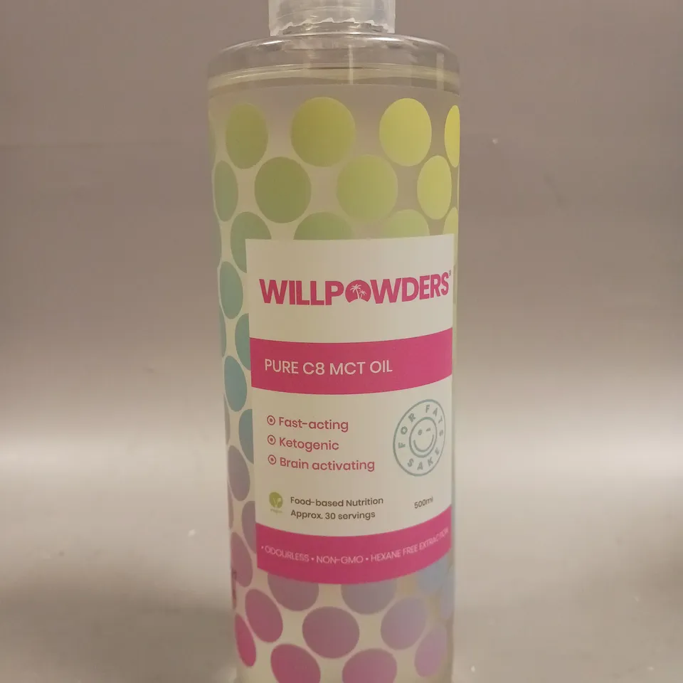 SEALED WILLPOWDERS PURE C8 MCT OIL - 500ML 