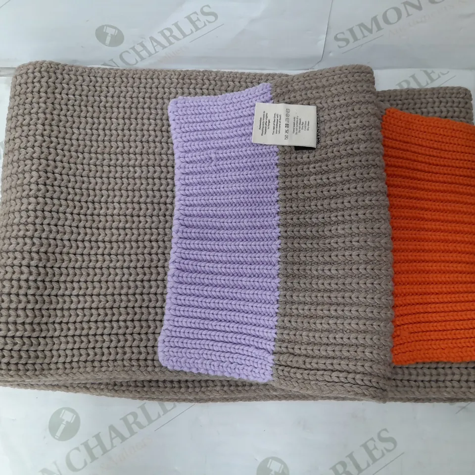 SHEEP INC SCARF IN BROWN/ORANGE/PURPLE