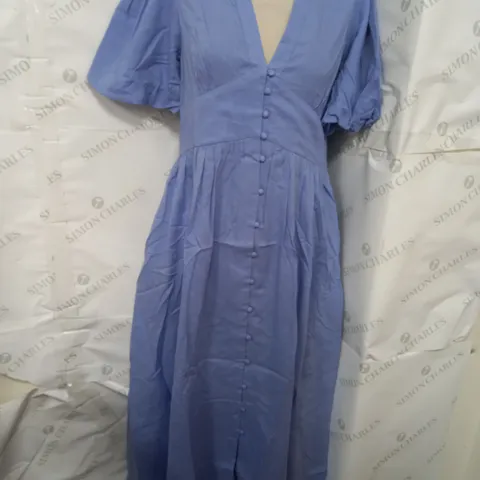 NOBODY'S CHILD STARLIGHT MIDAXI DRESS IN LINEN BLUE SIZE 8