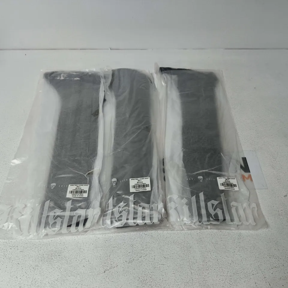 LOT OF APPROXIMATELY 17 BRAND NEW KILLSTAR SPECTRAL LOVER WAIST BELTS - UNCHECKED SIZES