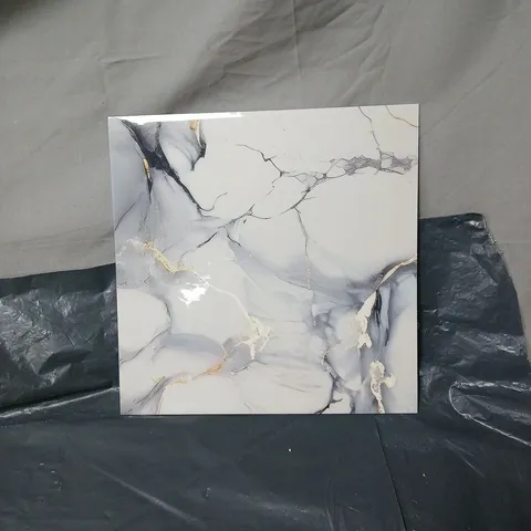 APPROXIMATELY 30 X MARBLE STYLE TILES WITH PEEL AWAY STICKY BACK, 30 X 30CM BOXED
