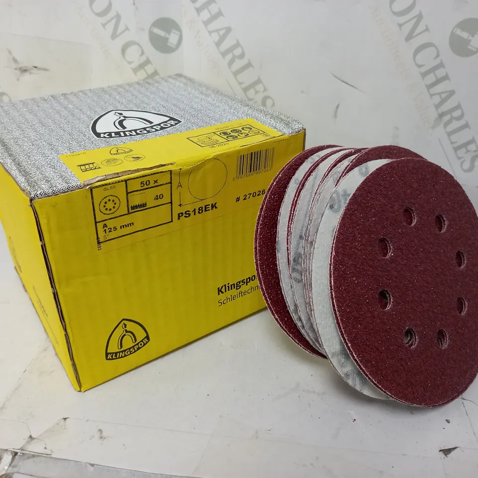 BOXED KLINGSPOR PS18EK SANDING DISCS - BOX OF 50