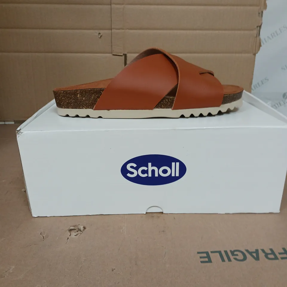 SCHOLL VIVIAN WRAP SANDALS COGNAC SIZE 5