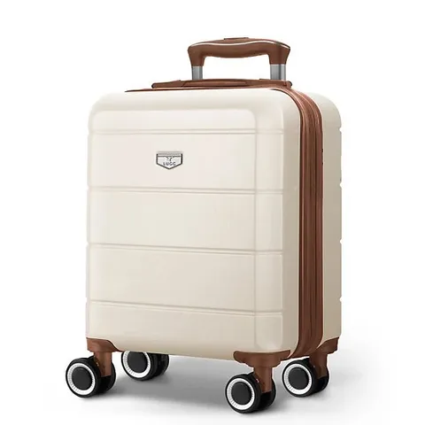 BOXED LUGG 15INCH JETSET TRAVEL CABIN BAG CREAM & BROWN