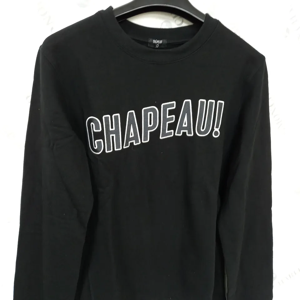 CHAPEAU! LOGO SWEATSHIRT IN BLACK SIZE L