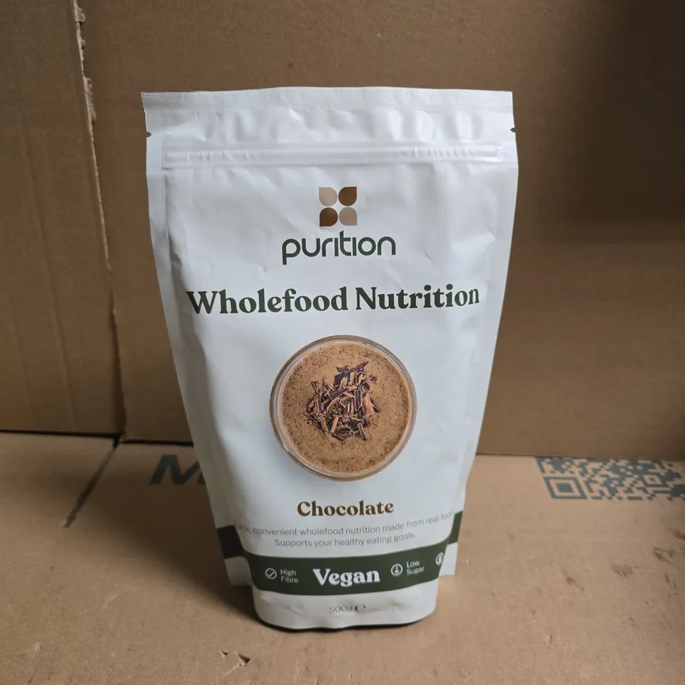 PURITION WHOLEFOOD NUTRITION CHOCOLATE – VEGAN, 500G