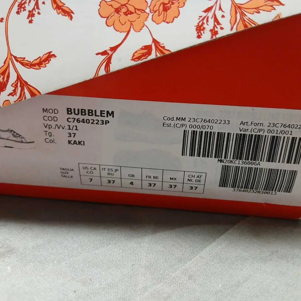 SUPERGA BUBBLEM KHAKI CANVAS SNEAKERS – UK 4 (EU 37), WOMEN'S