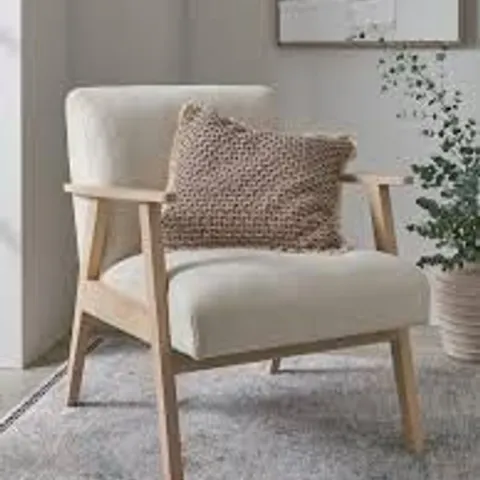 BOXED CORA FABRIC ACCENT CHAIR - NATURAL (1 BOX)