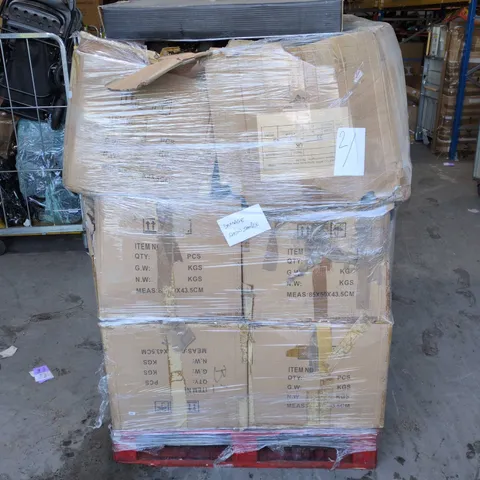PALLET OF APPROXIMATELY 10 BOXES OF ASSORTED ITEMS INCLUDING DAMAGED AIR FRYERS , LIGHTNING , GARDEN FEATURES , ETC 