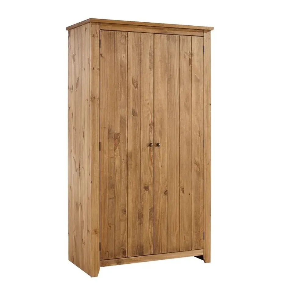 BOXED THROOP 2 DOOR WOOD WARDROBE (2 BOXES)